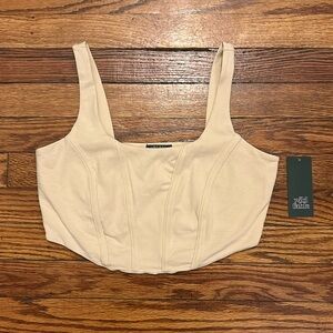 NWT Cream Crop Tank Top